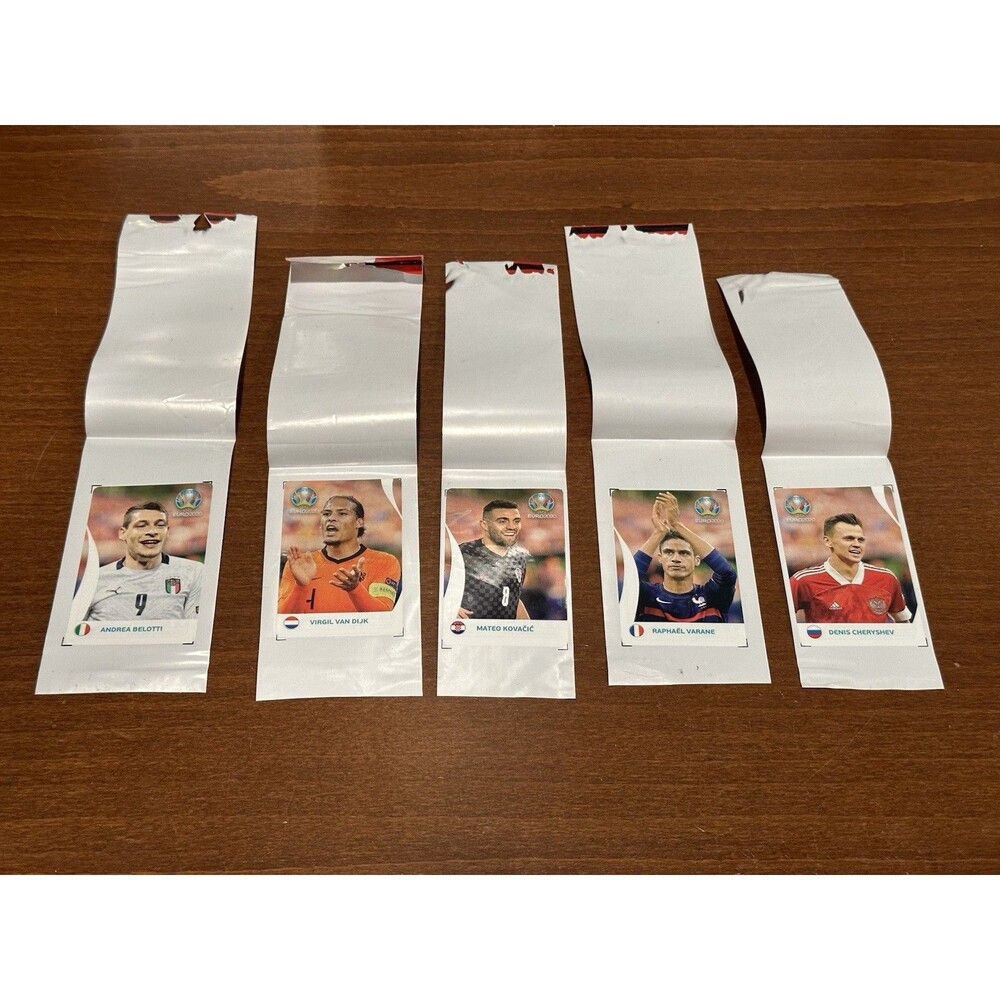 Rare Coca Cola Italy Bottle Label Panini UEFA Euro 2020 - 5 Sticker Lot